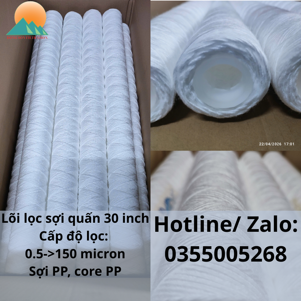 Lõi lọc sợi quấn 30inch 100micron