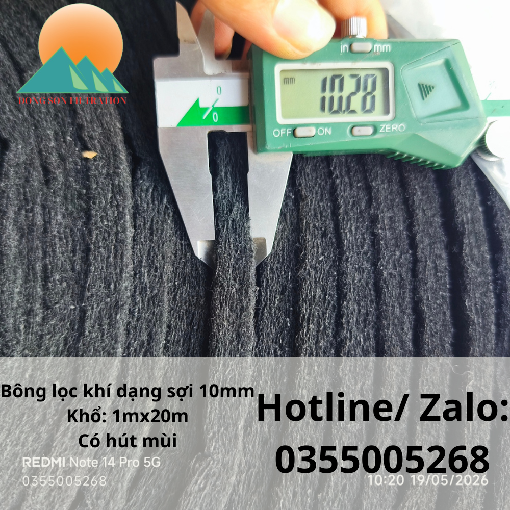 Bông lọc khí dạng sợi 10mm khổ 1mx20m