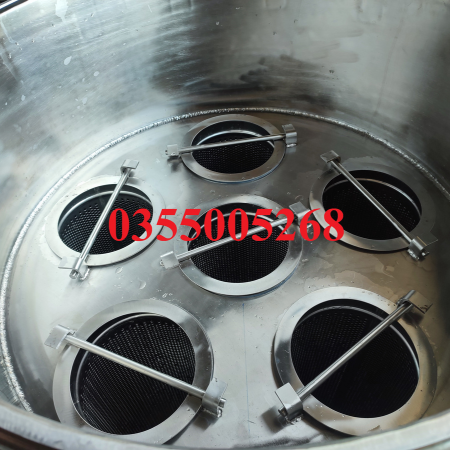 Bồn lọc inox 6 túi - túi size 2 180*810mm