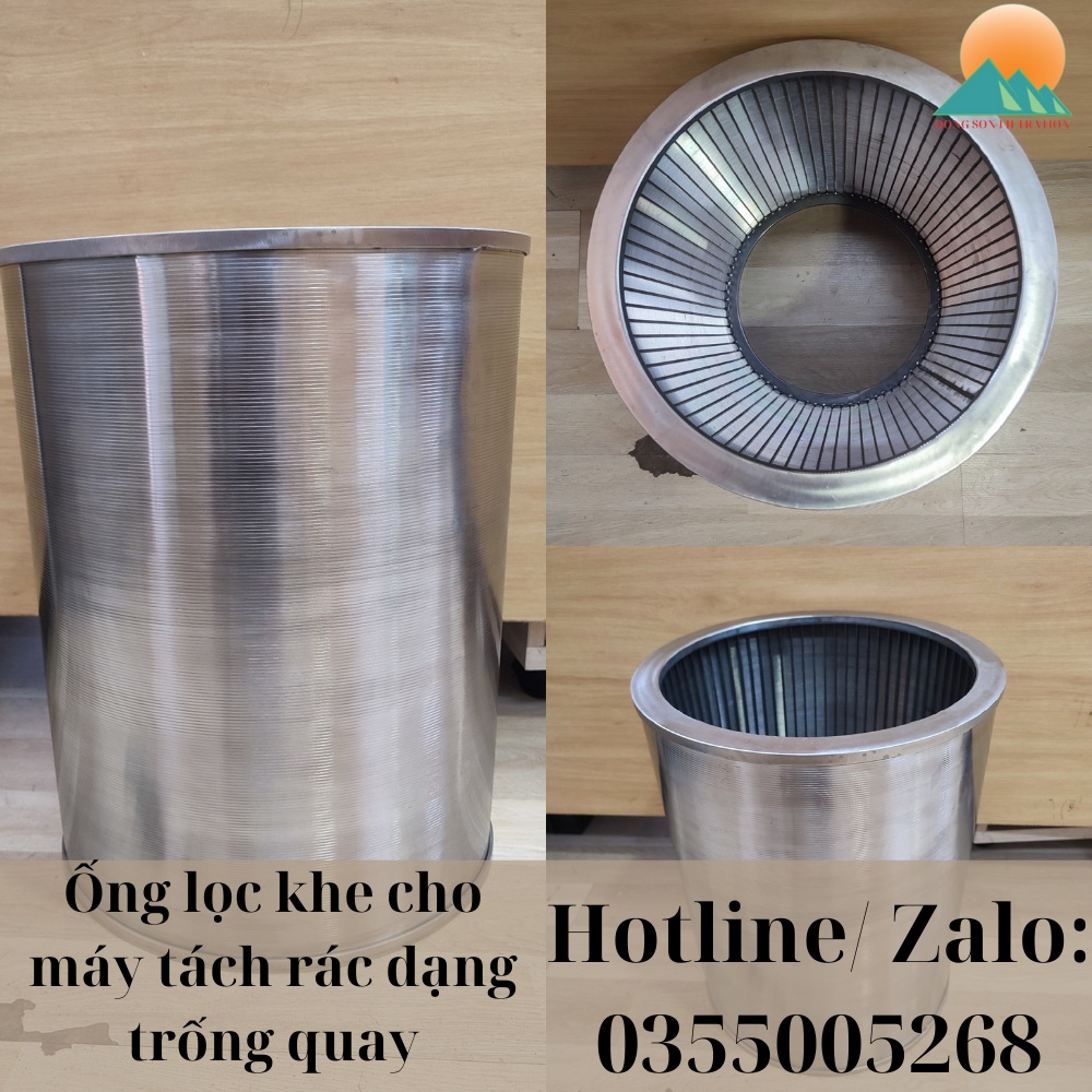 Ống lọc khe cho máy tách rác trống quay