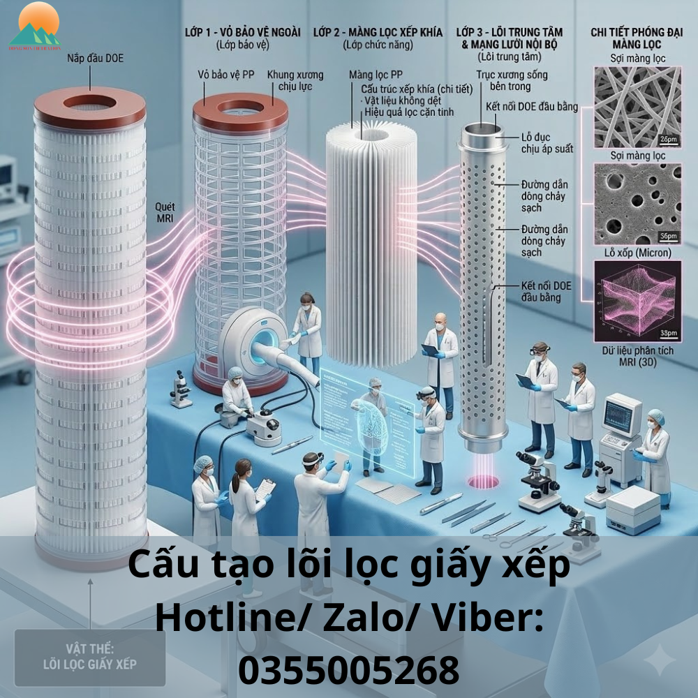 Cấu tạo lõi lọc giấy xếp